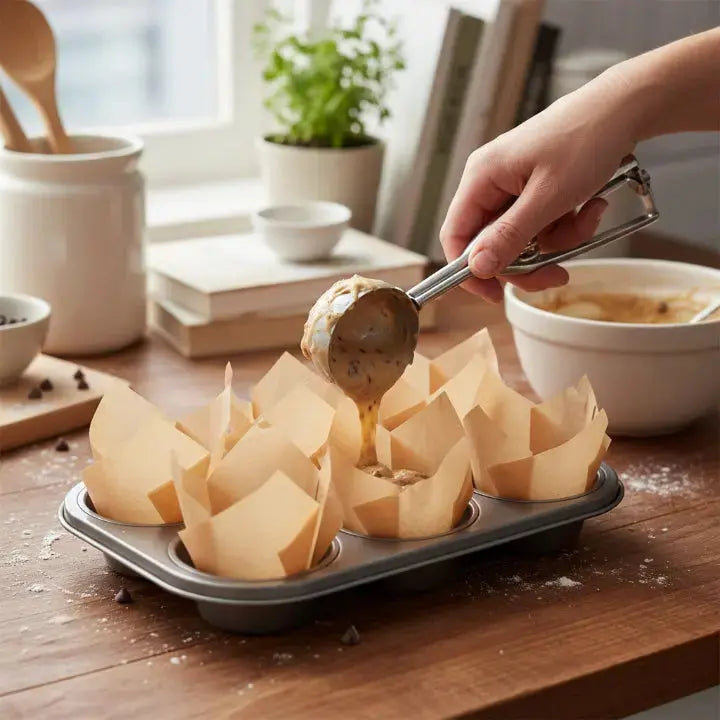 BakeBliss™ - Tulip-Shaped Baking Cups for Elegant Treats