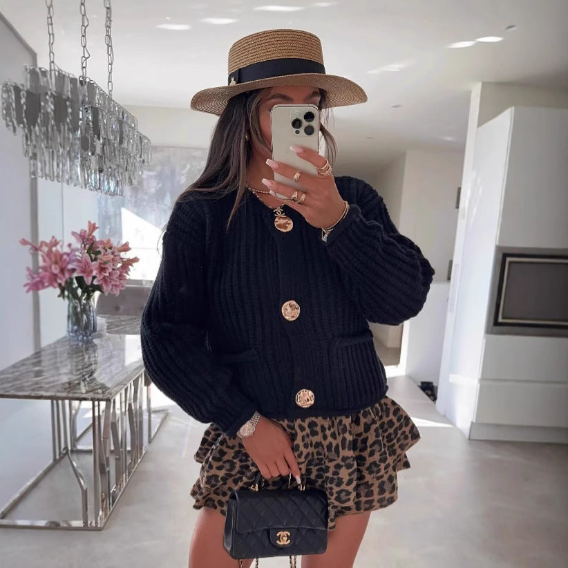 Cozy Chic Women's Buttoned Cardigan with Pockets