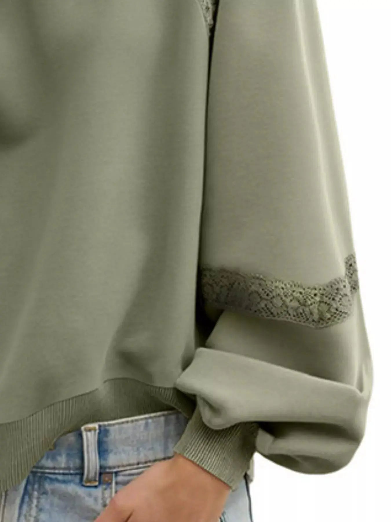 Cozy Lace Detail Sweatshirt for Casual Chic Looks