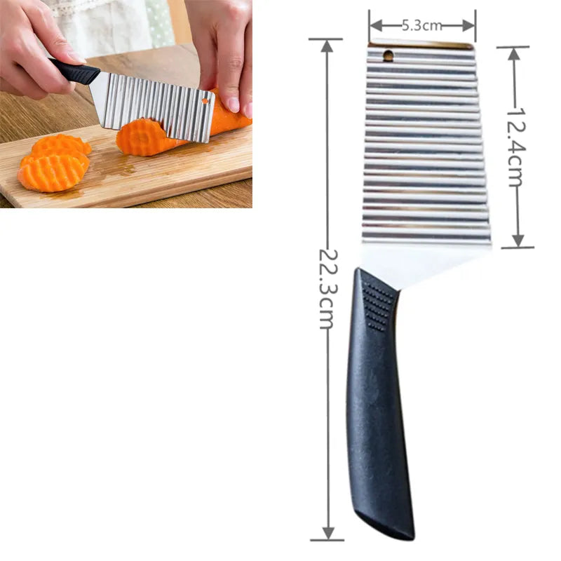 Crinkle Wavy Stainless Steel Vegetable and Fruit Slicer Cutter