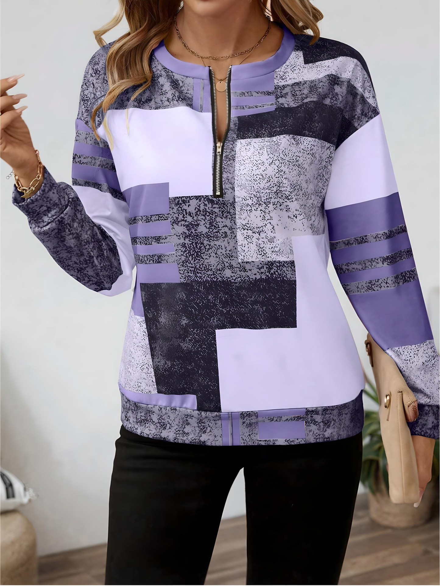 Women's Chic Patchwork Blouse