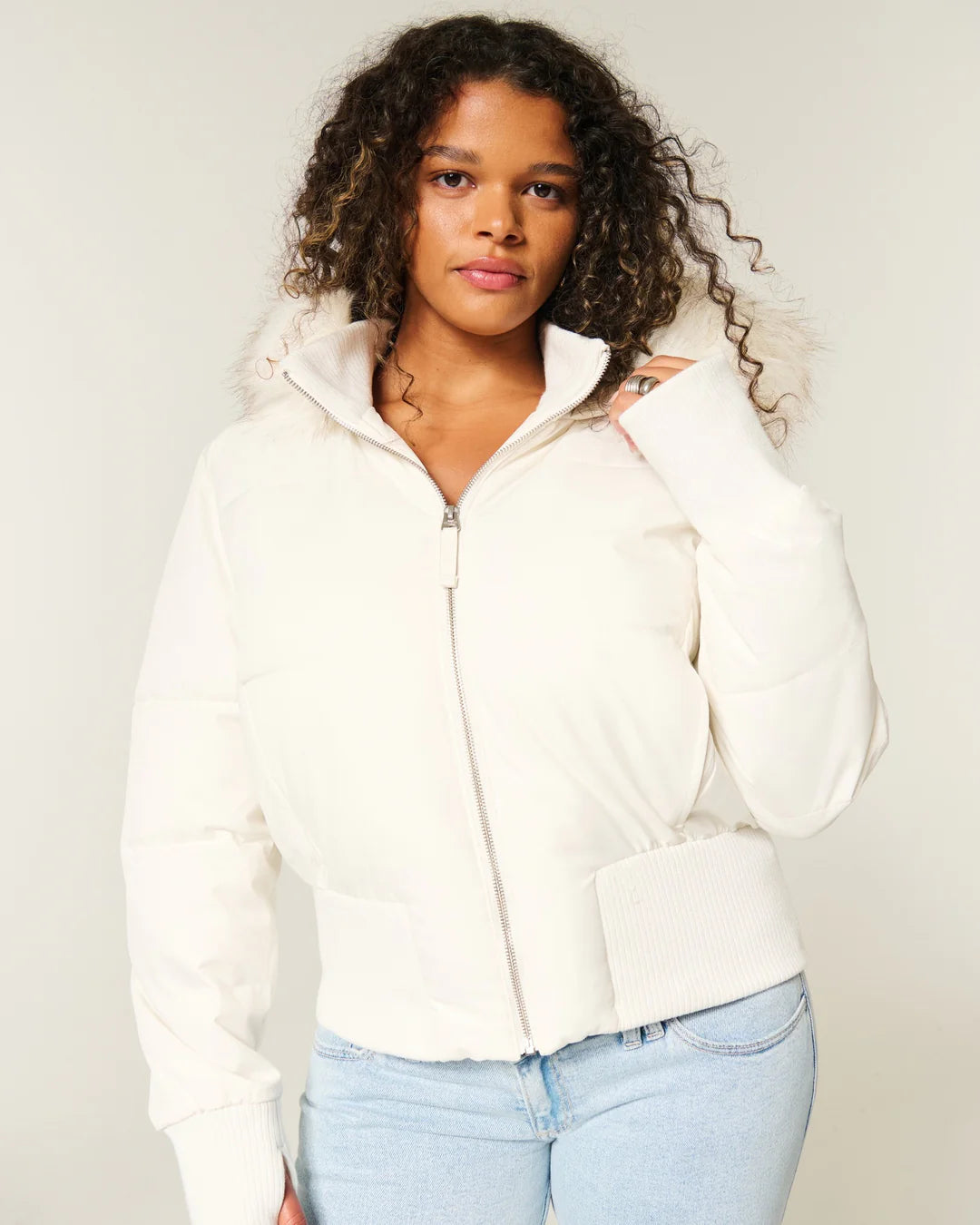 Lightweight Quilted Winter Jacket with Removable Hood