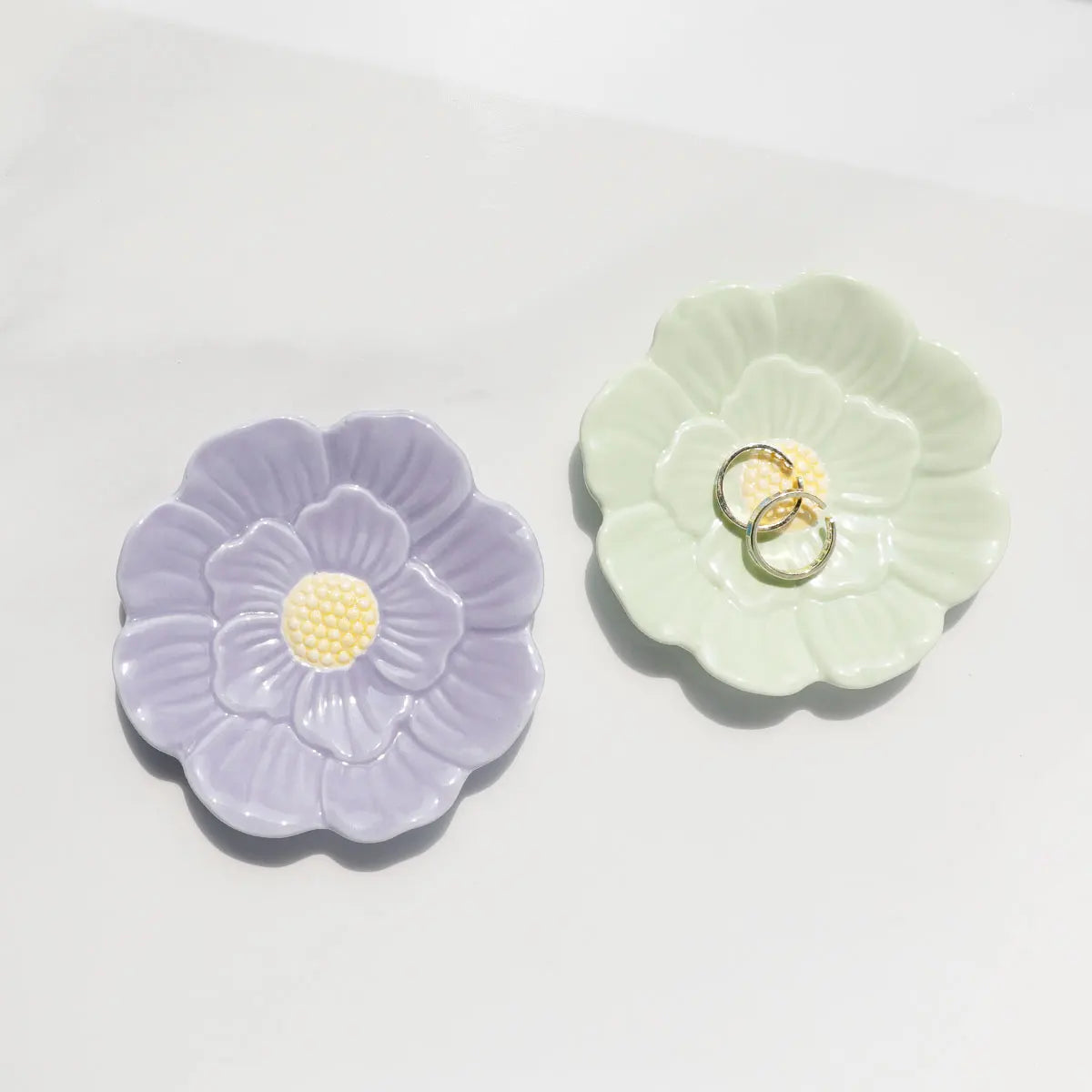 Hand-Painted Ceramic Flower Plate for Home Decor