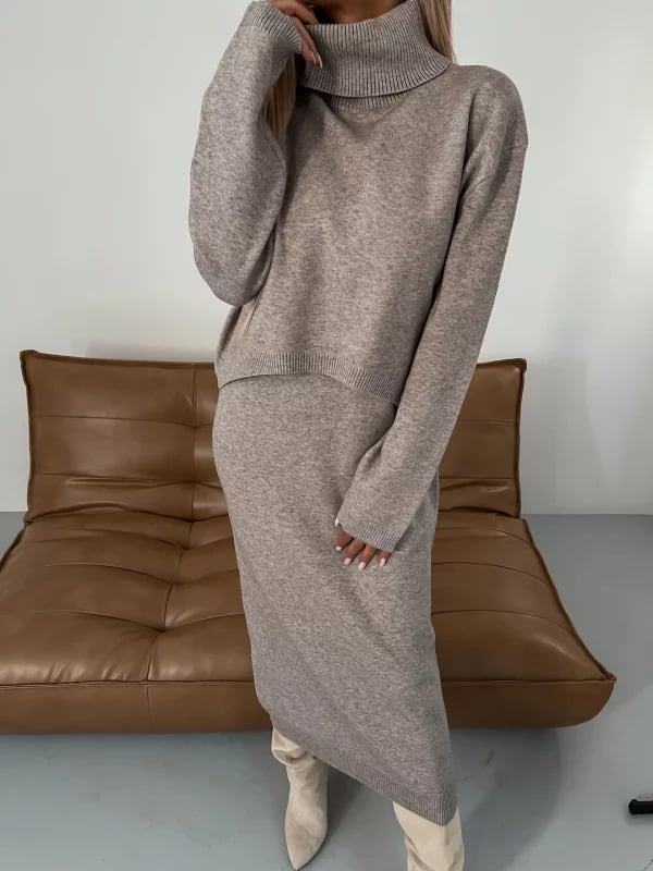 Dress & Turtle Neck Sweater Set