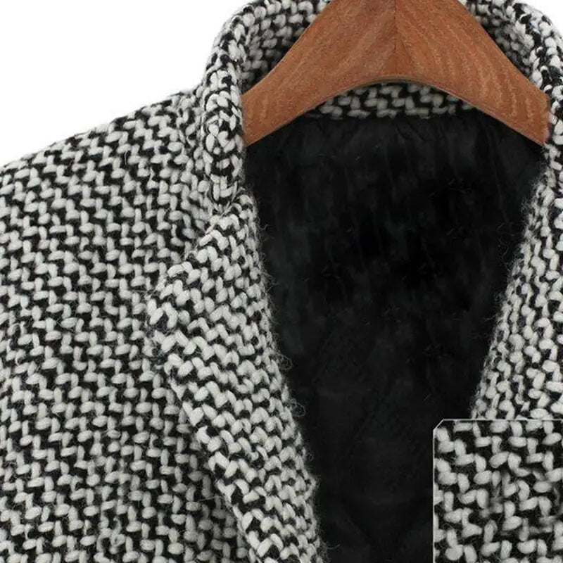 Women’s Chic Double-Breasted Printed Coat