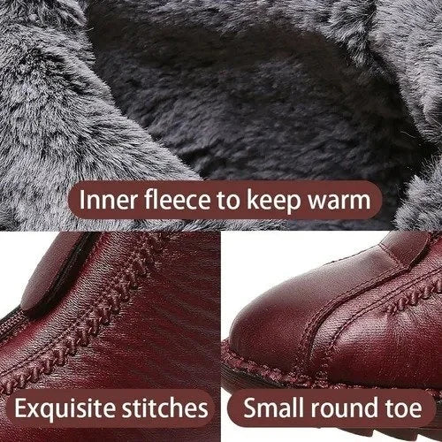 Cozy Natural Leather Winter Boots with Warm Lining