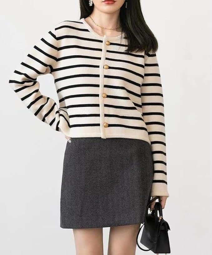 Cozy Striped Knit Sweater for Fall Layers
