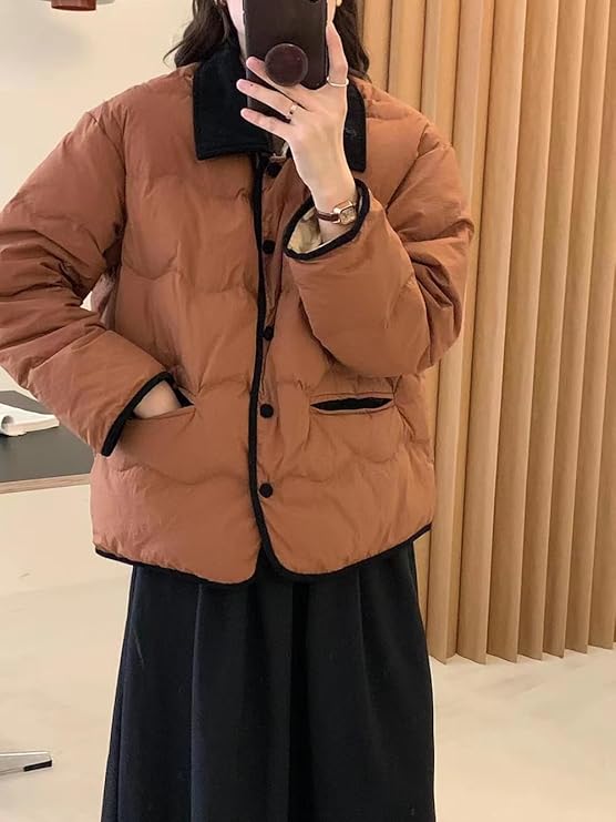 Collared Button-Up Puffer Jacket