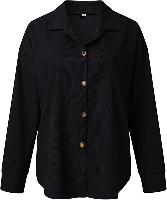 Soft Corduroy Button-Up Shirt for Women