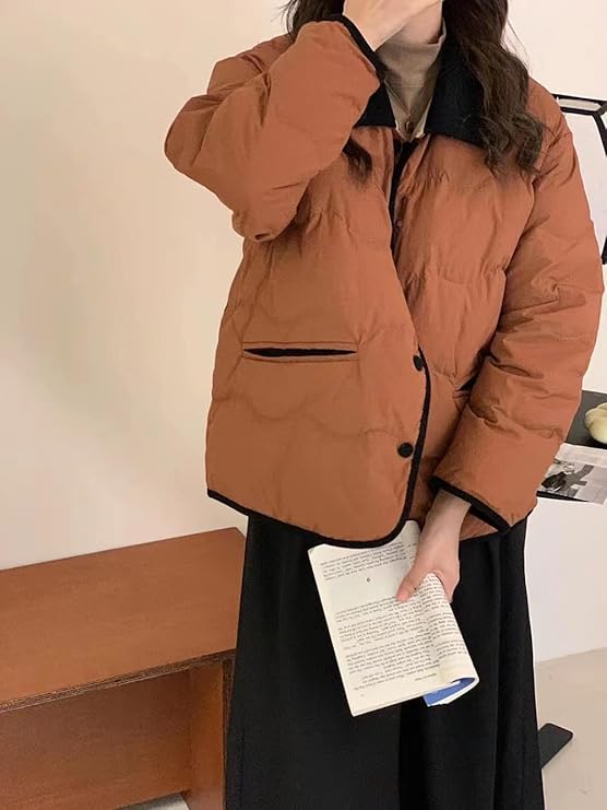 Collared Button-Up Puffer Jacket