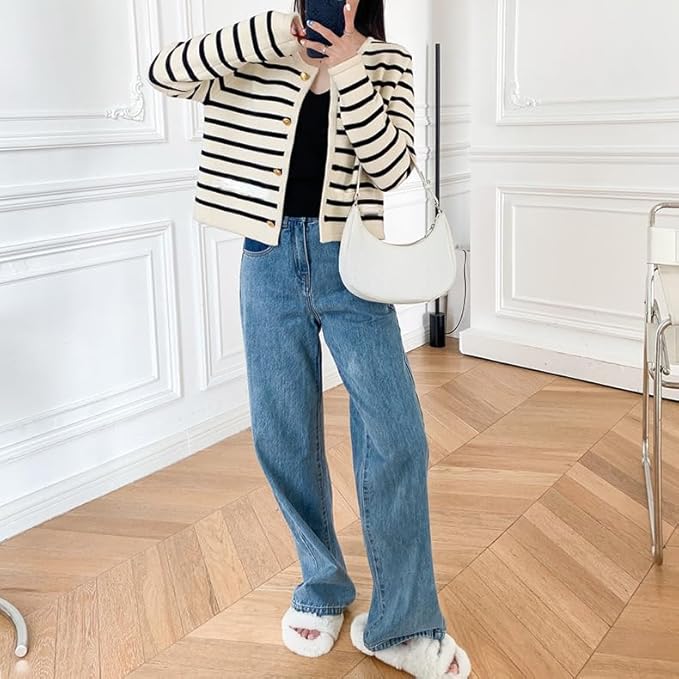 Cozy Striped Knit Sweater for Fall Layers