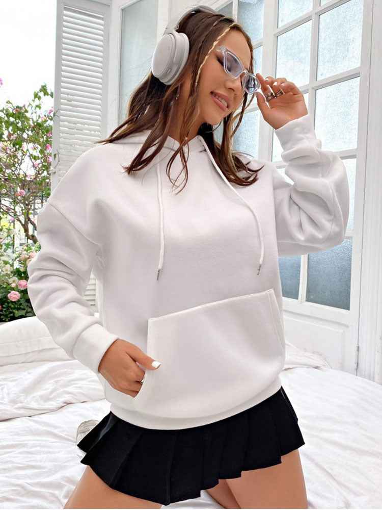 Cozy Women's Hoodie with Kangaroo Pocket and Inspirational Back Print