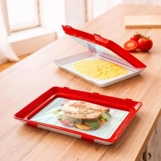 Reusable Airtight Food Storage Tray - Eco-Friendly Vacuum Seal Container