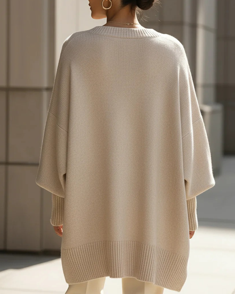 Relaxed Fit Round Neck Sweater