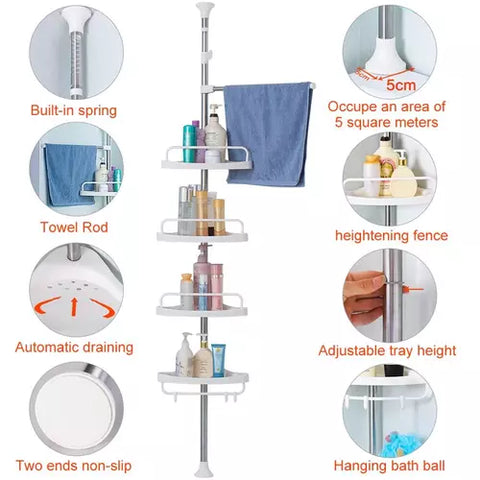 Adjustable Corner Shelf for Bathroom Storage and Organization