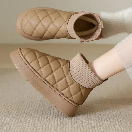 Cozy Knit Sock Booties with Thick Sole and Warm Lining