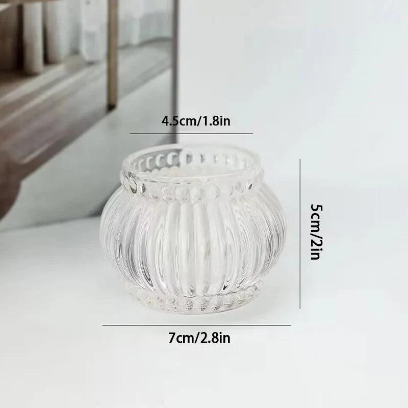 Elegant Wave Textured Glass Candle Holder