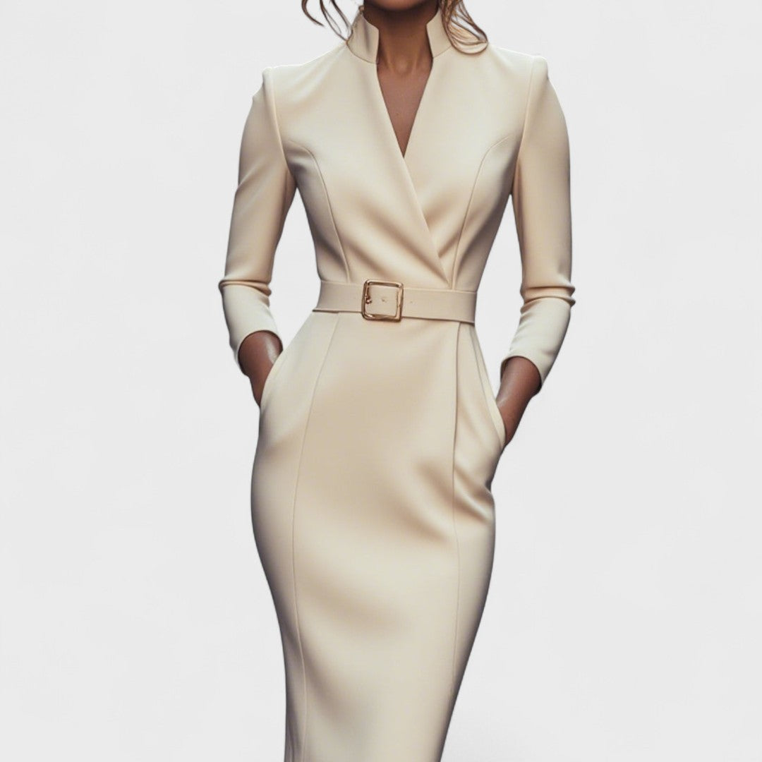Elegant Belted Pencil Dress for Sophisticated Style