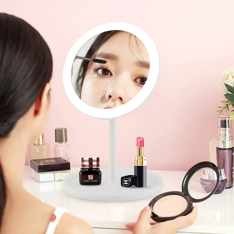 LumiGlow™ Dimmable LED Cosmetic Ring Light Mirror