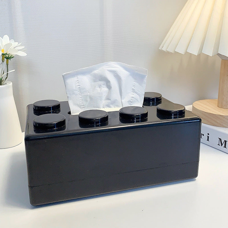 Modern Wall-Mounted Tissue Holder with Playful Block Design