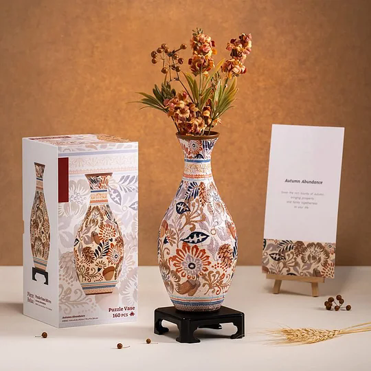 3D Floral Jigsaw Puzzle Vase Decor