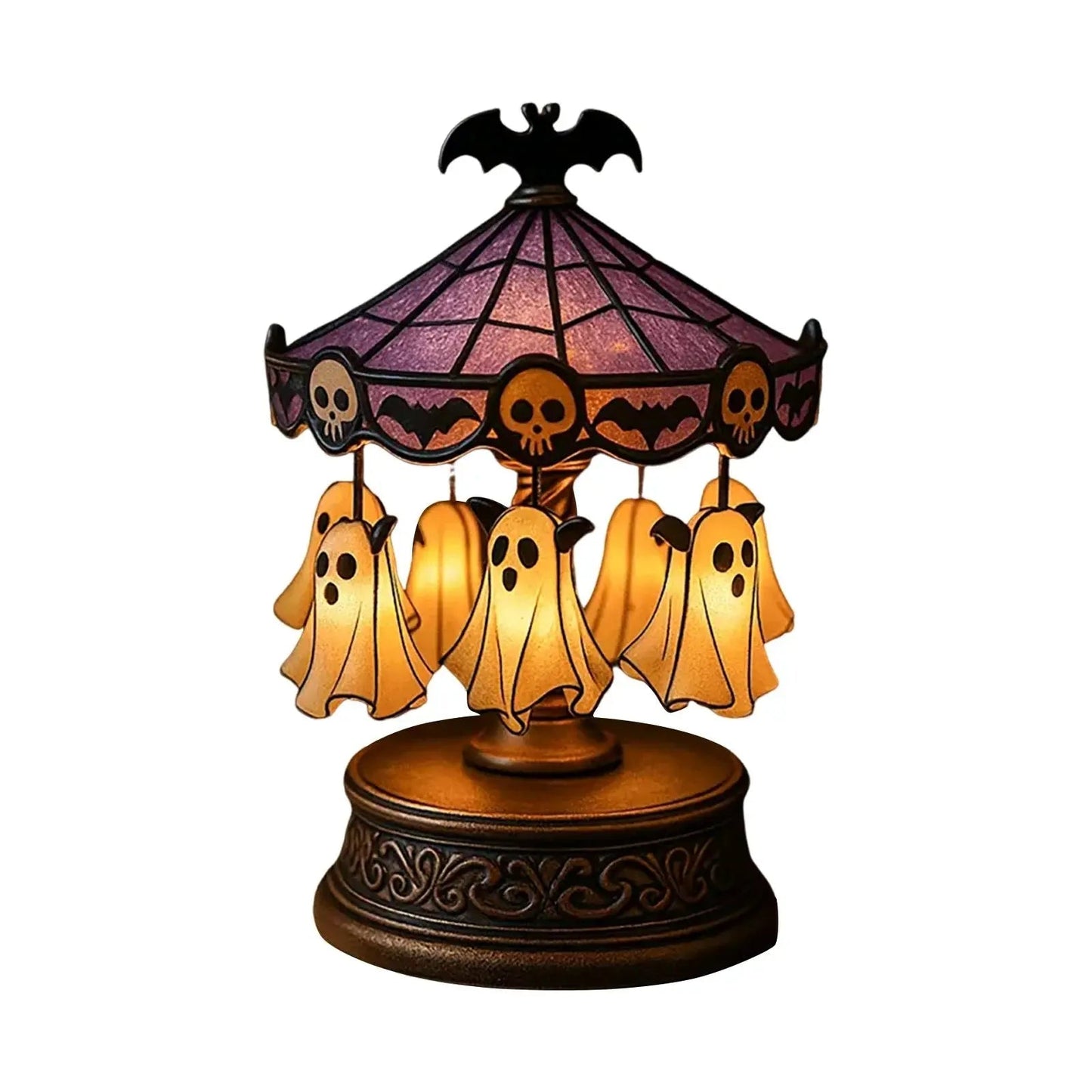 Spooky Halloween Ghost Carousel Light Decor