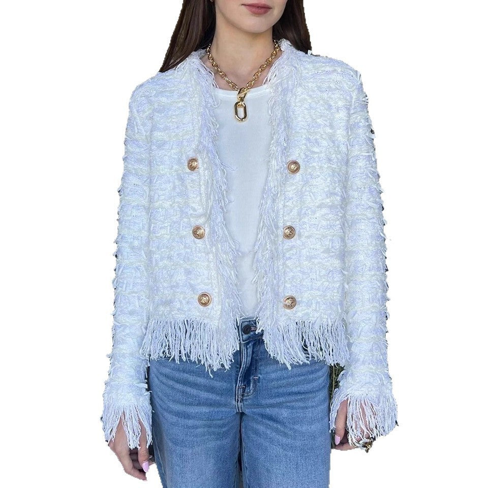 Women's Tassel Knit Cardigan Jacket