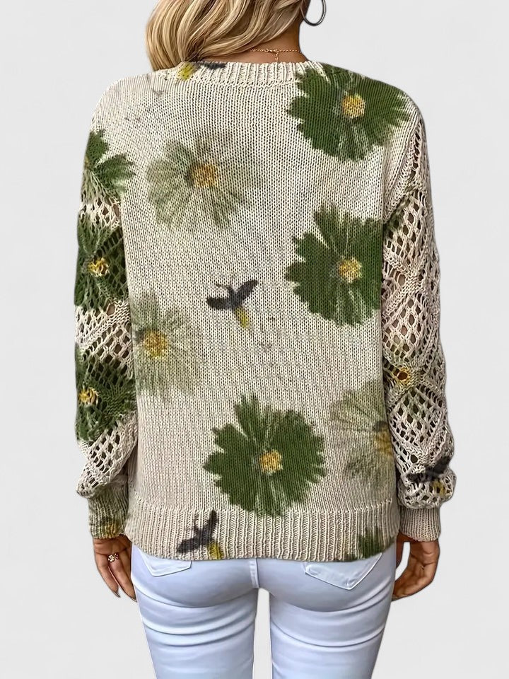Elegant Floral Print Sweater