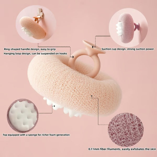 Soft Sunflower Suction Bath Ball for Gentle Cleansing