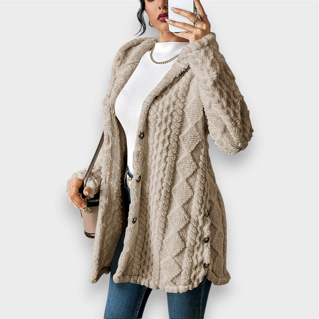 Cozy Plush Hooded Cardigan Sweater