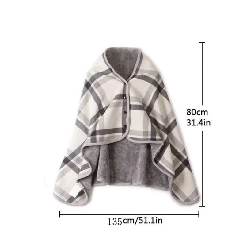 Wearable Fleece Travel Blanket Shawl