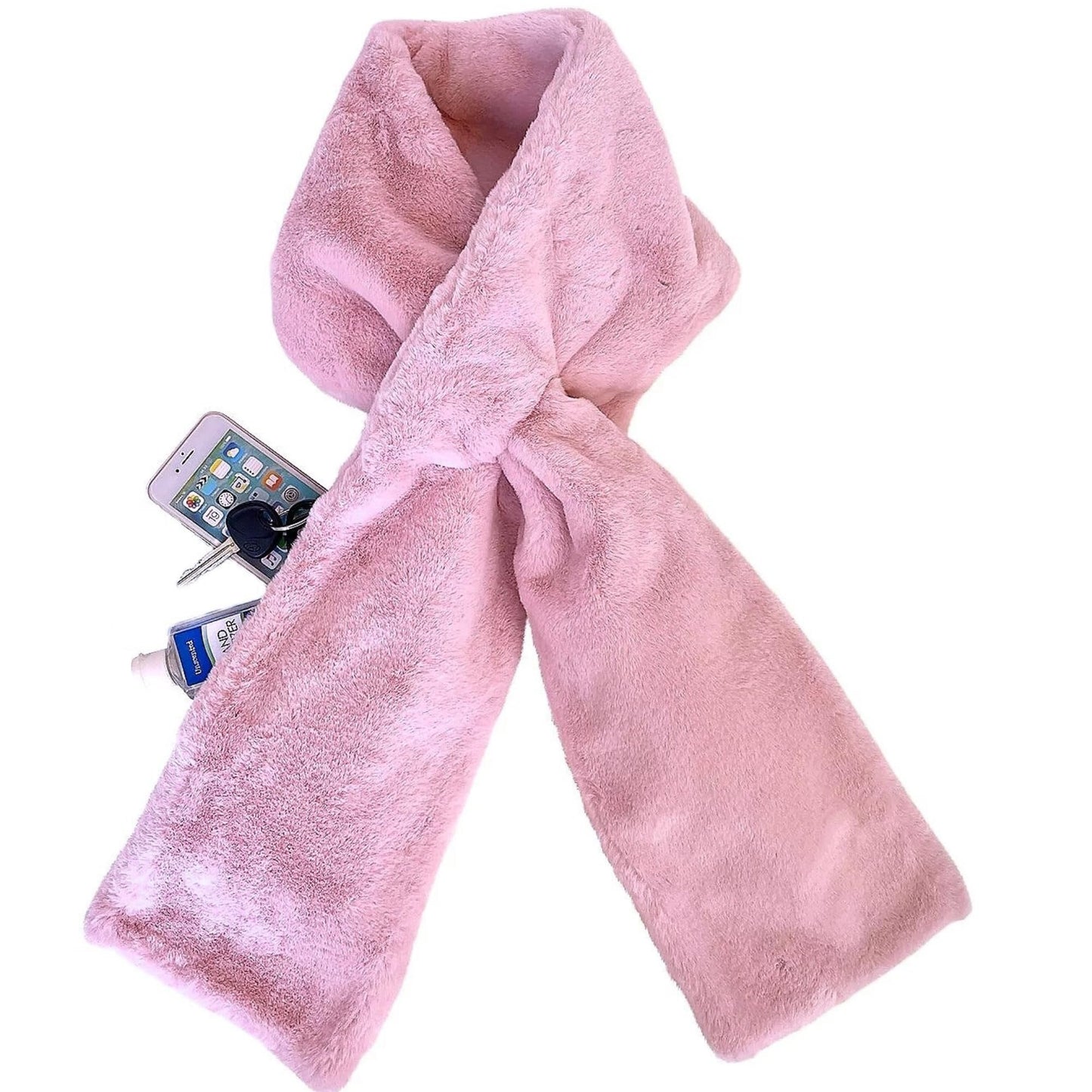 CozyNest™ - Faux Fur Pull-Through Scarf with Hidden Pocket