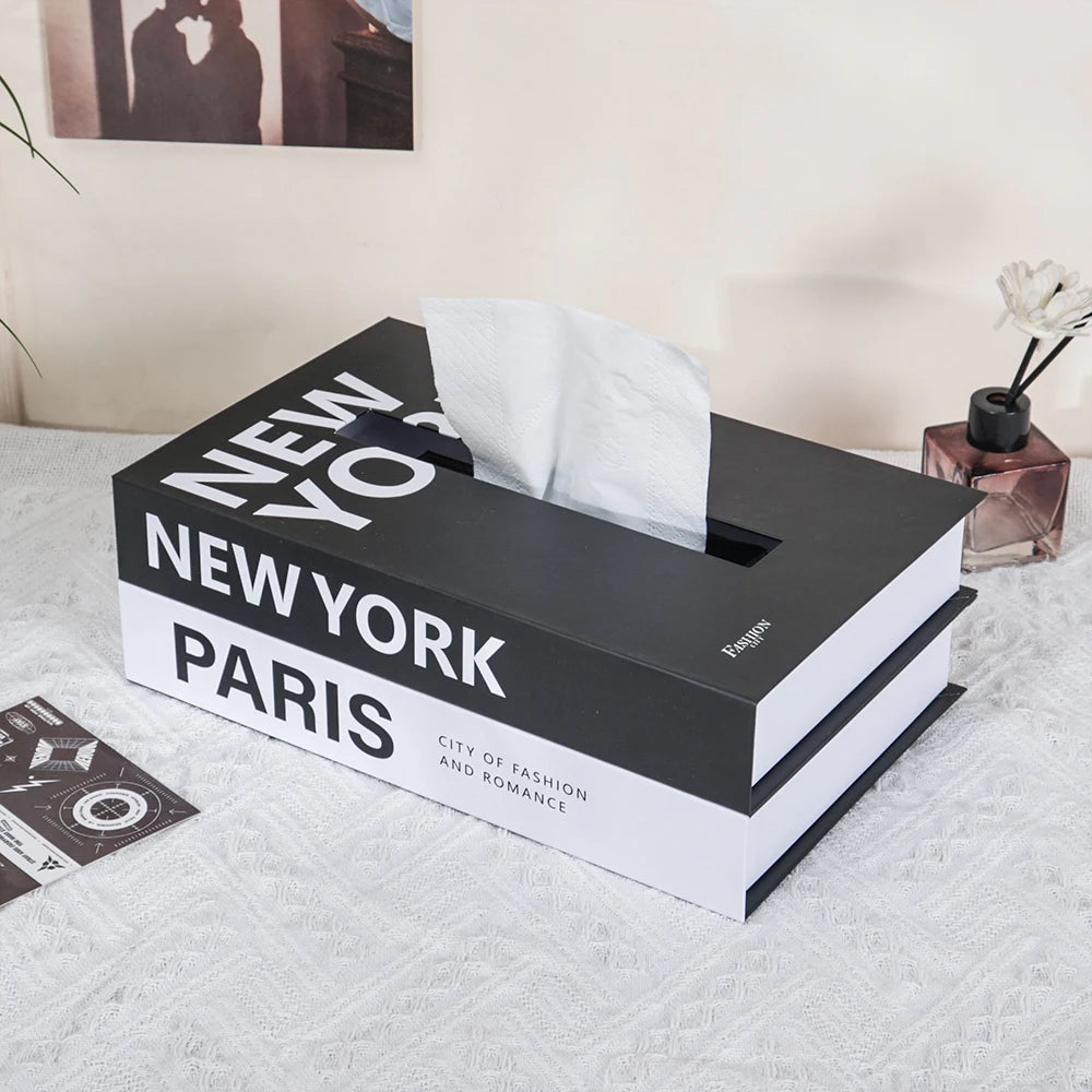 Decorative Book-Style Tissue Box Holder for Stylish Storage