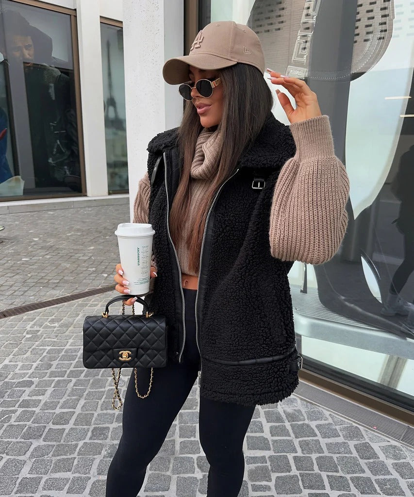 Cozy Faux Fur Teddy Vest for Layered Winter Style