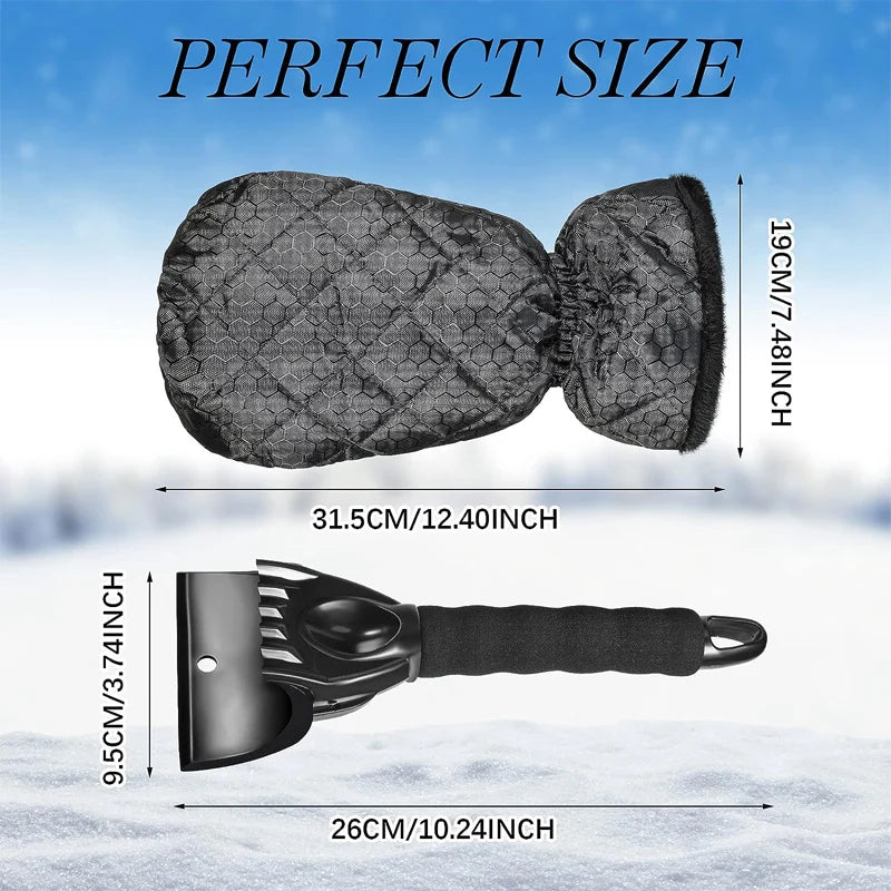 FrostGuard™ Waterproof Ice Scraper with Glove & Scratch-Resistant Shovel