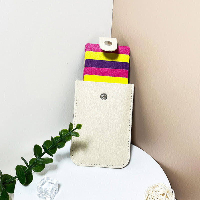 Slim Minimalist PU Leather Card Holder for Women