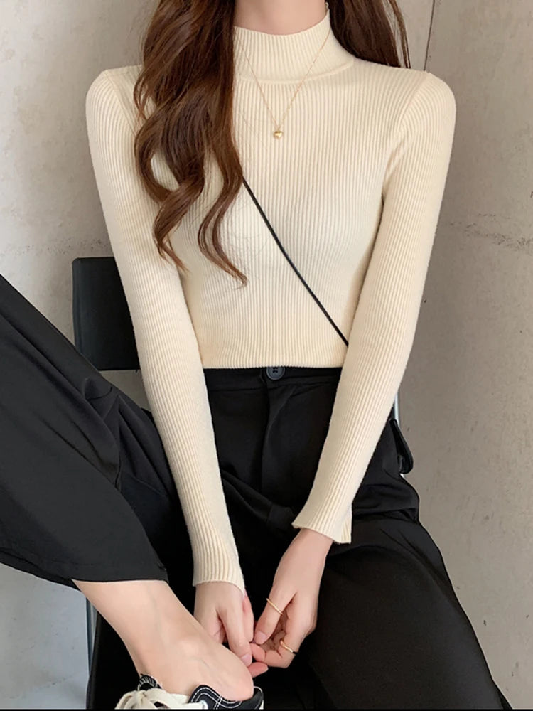 Cozy Ribbed Wool Sweater for Women