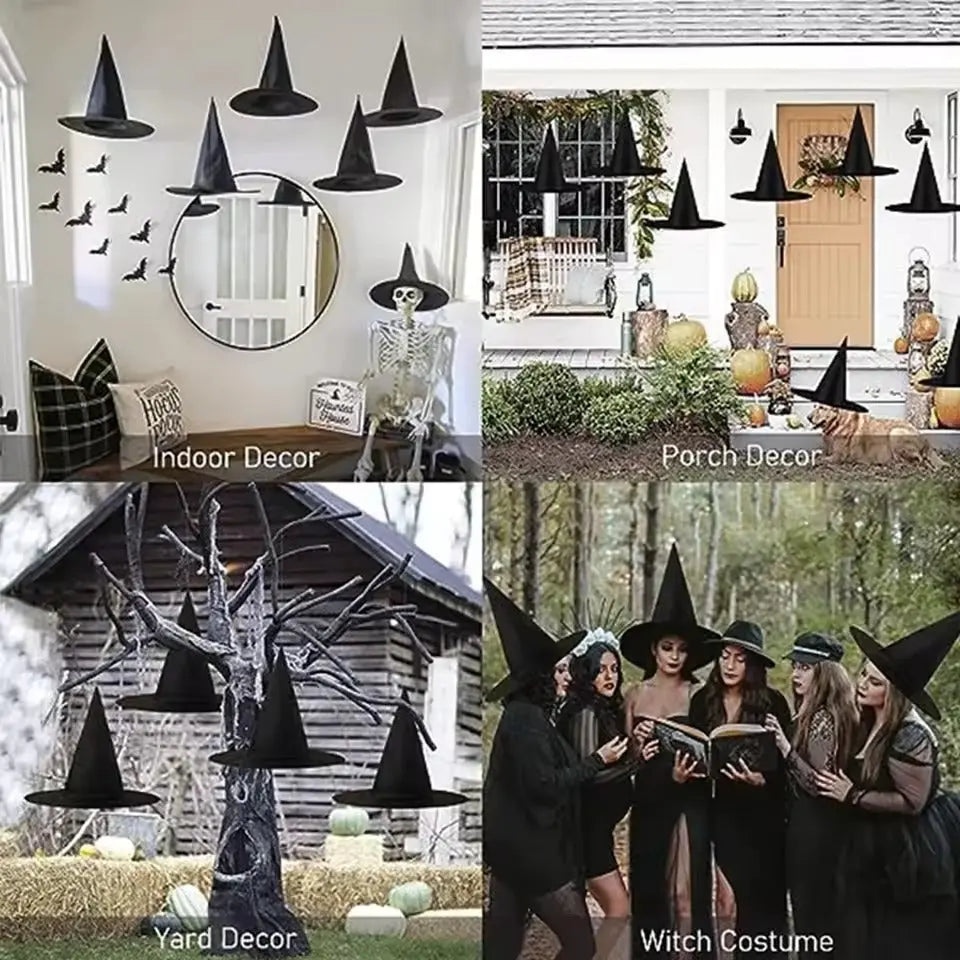 Spooky Halloween Witch Hat Decoration for Party and Home