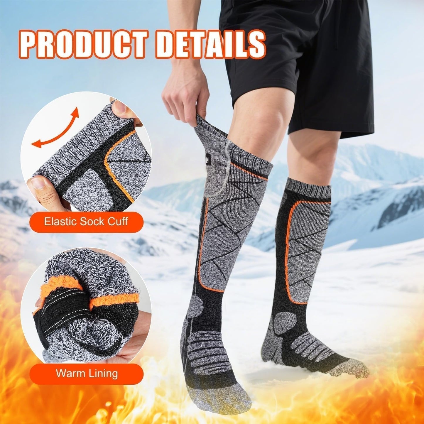 Nolan™ - Rechargeable Heated Socks for All-Day Warmth