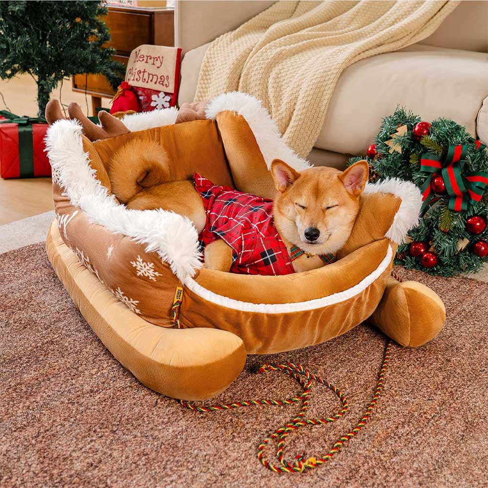 PawSleigh™ - Cozy Winter Dog Bed for Warm, Dreamy Nights