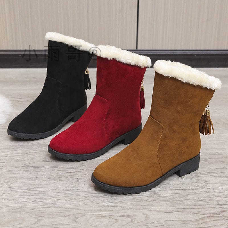 Cozy Plush Ankle Boots for Women Winter Warmth