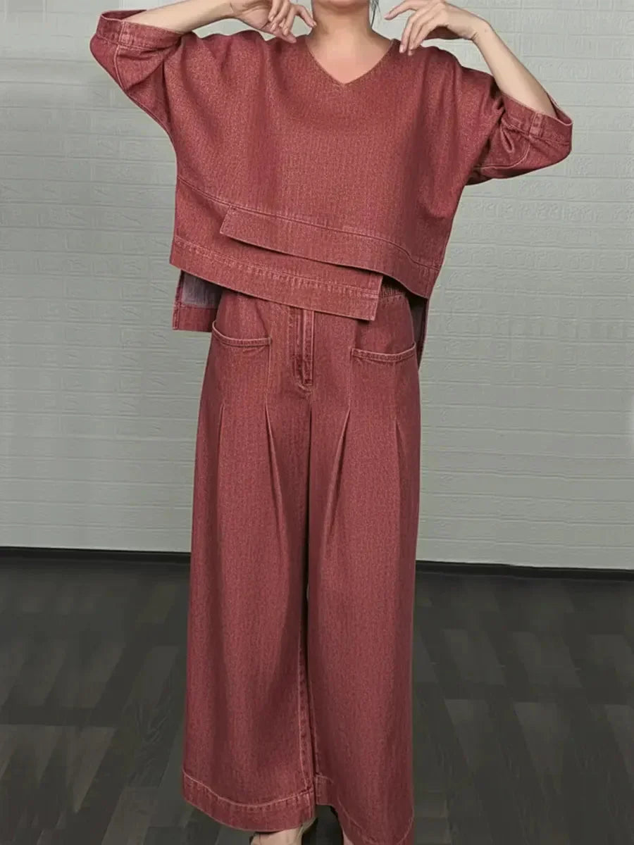 Casual Denim Two-Piece Set