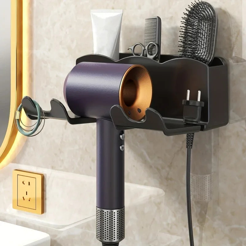 OrganizePro™ - Wall-Mounted Hair Dryer Holder Rack