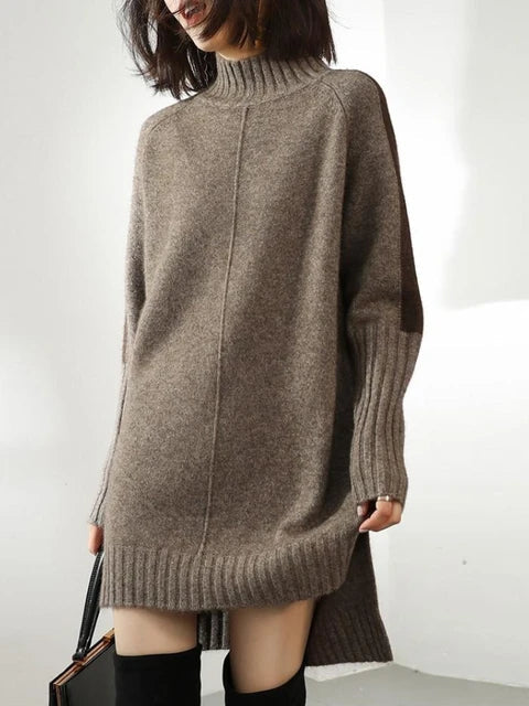 Cozy Knit Turtleneck Sweater Dress