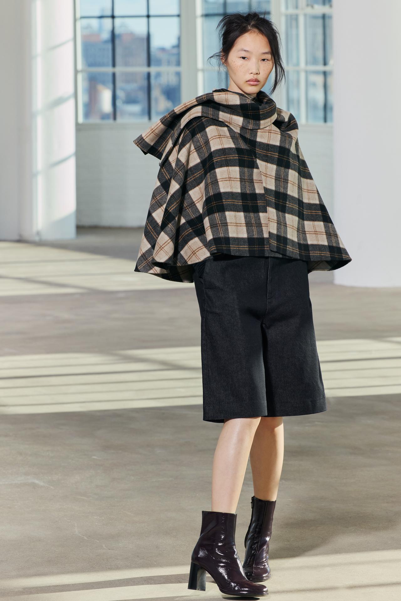 Chic Checked Cape Coat for Stylish Layering