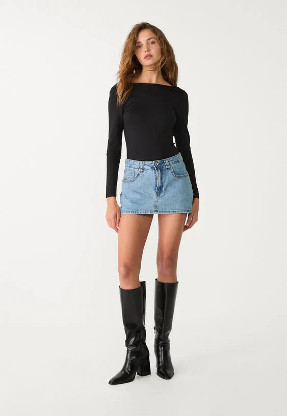 Casual Denim Mini Skort for Everyday Style