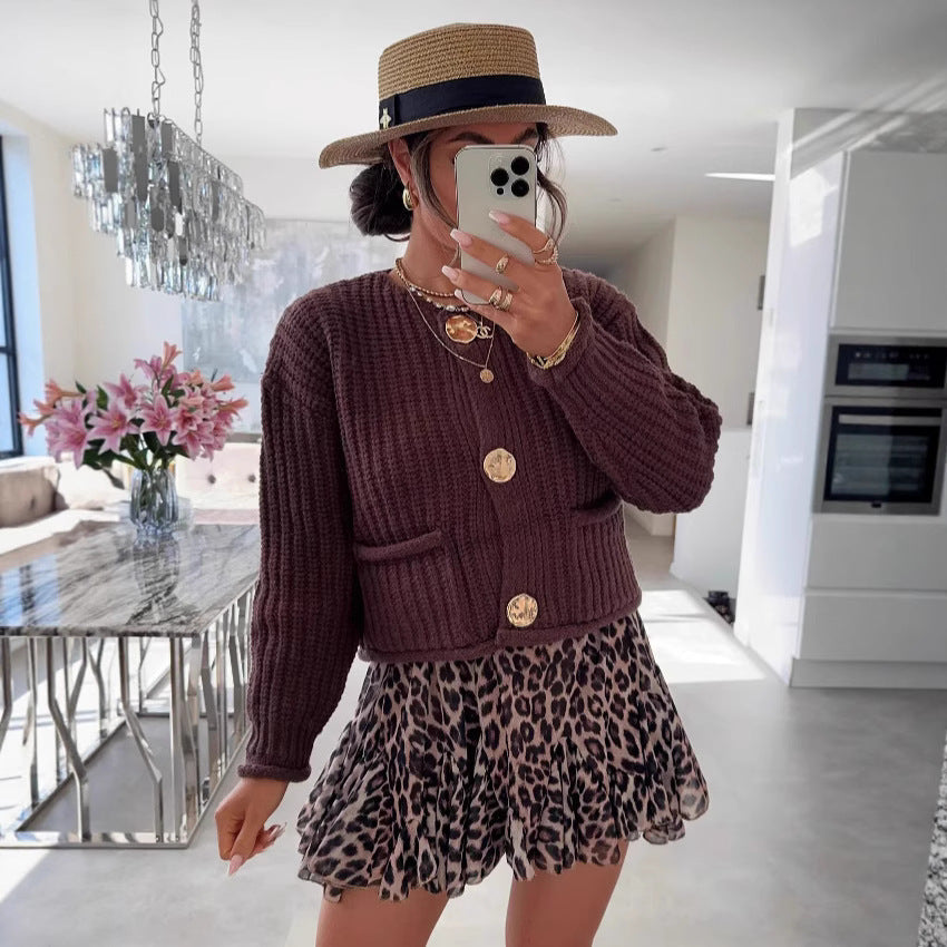 Cozy Chic Women's Buttoned Cardigan with Pockets