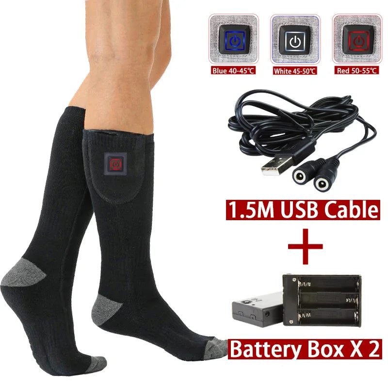 ThermaStep™ - USB Rechargeable Electric Heated Socks for Outdoors