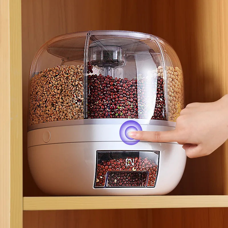Rotatable Moisture-Resistant Grain Dispenser for Kitchen Storage