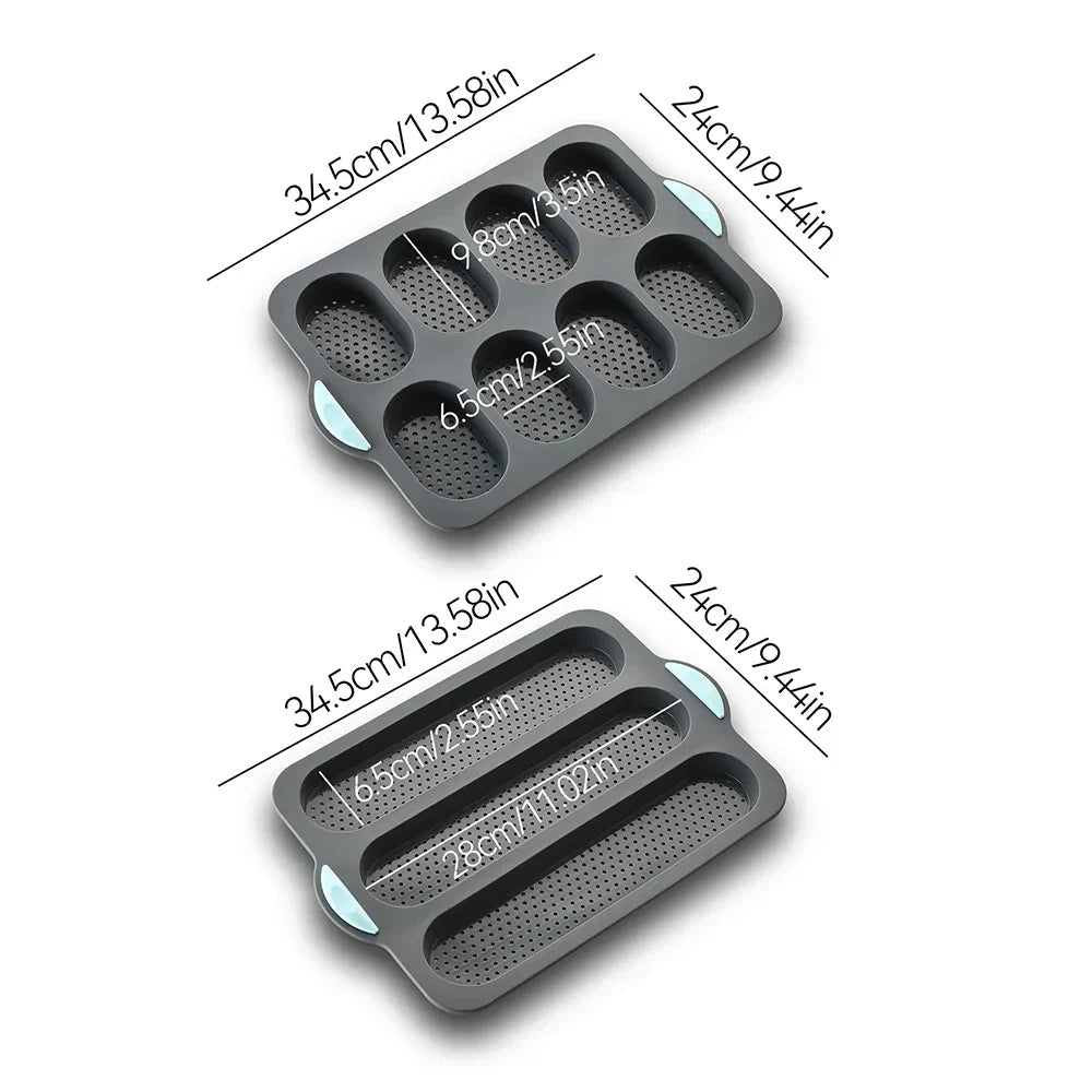 CrustyBake™ - Non-Stick Silicone Baguette Baking Mold for Perfect Loaves